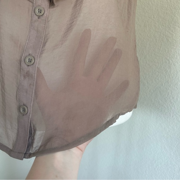 Brown Button Up Ruffle Cami - Picture 7 of 16